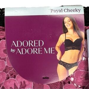 NEW 3X ADORE ME SET OF TWO PAYAL CHEEKY PANTIES UNDERWEAR PLUS BLACK PINK LACE